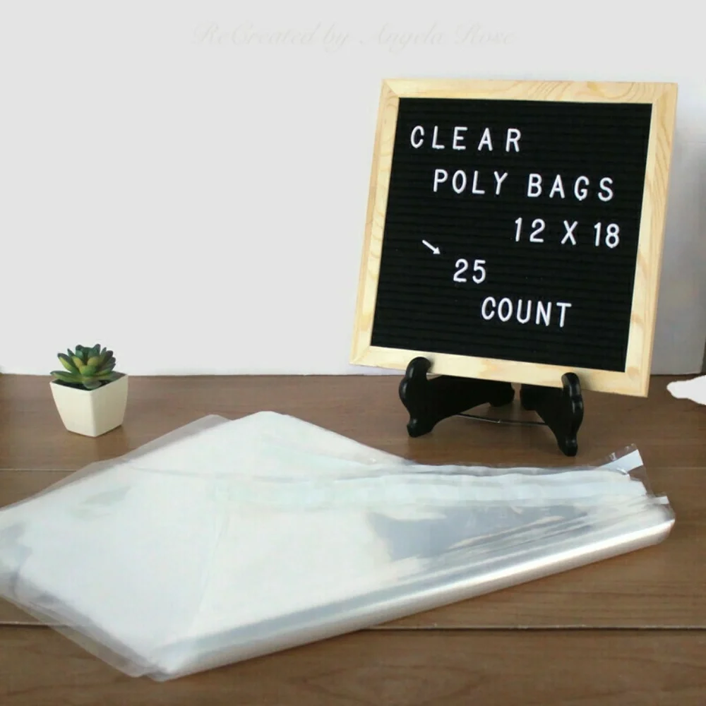 25 12 x 18 Poly Bags - Clear